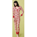 Candy Canes Stretch Long Sleeve Henley Pajamas (2 Piece)